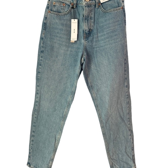 NWT Topshop high Waisted Tapered Leg Medium Wash Jeans Size 6 - Picture 5 of 6